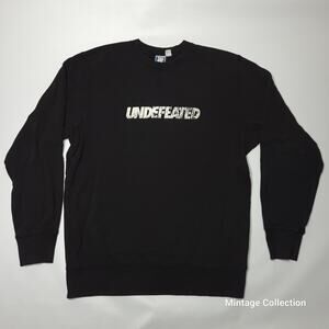 VINTAGE UNDEFEATED BLACK HEAVY WEIGHT PULLOVER SWEATSHIRT SIZE M MADE IN CANADA